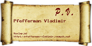 Pfefferman Vladimir névjegykártya